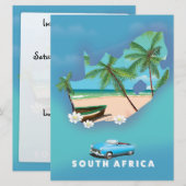 Zuid-Afrika Kaart Illustratie reisposter. (Voorkant / Achterkant)