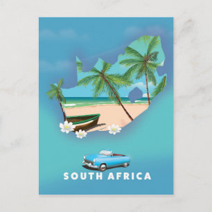 Zuid-Afrika Kaart Illustratie reisposter.