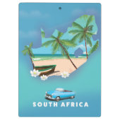Zuid-Afrika Kaart Illustratie reisposter. Klembord (Achterkant)