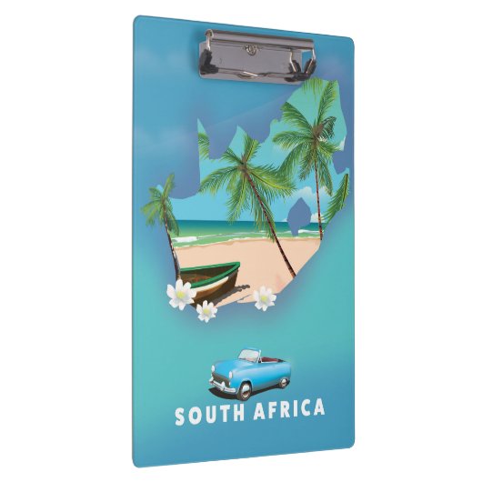 Zuid-Afrika Kaart Illustratie reisposter. Klembord (Rechts)