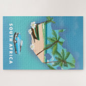 Zuid-Afrika Kaart Illustratie reisposter. Legpuzzel (Horizontaal)