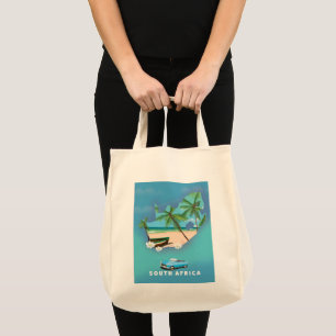 Zuid-Afrika Kaart Illustratie reisposter. Tote Bag
