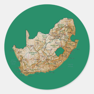 Zuid-Afrika Kaart Sticker