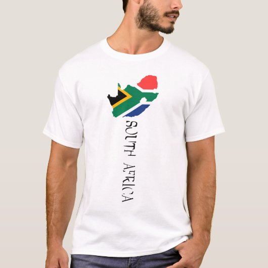 Zuid-Afrika Kaart Vlag T-shirt (Voorkant)