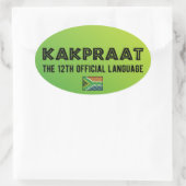 Zuid-Afrika KakPraat Funny 12e officiële taal Ovale Sticker (Tas)