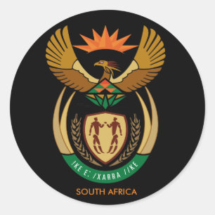 Zuid-Afrika Klassieke Wapenkast ronselaar Ronde Sticker