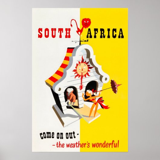 Zuid-Afrika Kunst Afrikaanse Print Reisposter (Voorkant)