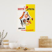Zuid-Afrika Kunst Afrikaanse Print Reisposter (Keuken)