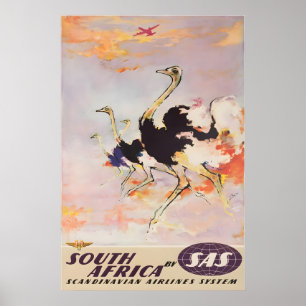 Zuid-Afrika Kunst Afrikaanse Print SAS Reisposter
