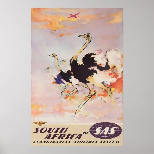 Zuid-Afrika Kunst Afrikaanse Print SAS Reisposter (Voorkant)