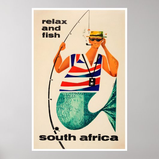 Zuid-Afrika Kunst Afrikaanse Reisposter Vissen Poster (Voorkant)