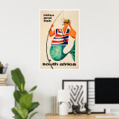 Zuid-Afrika Kunst Afrikaanse Reisposter Vissen Poster (Thuiskantoor)