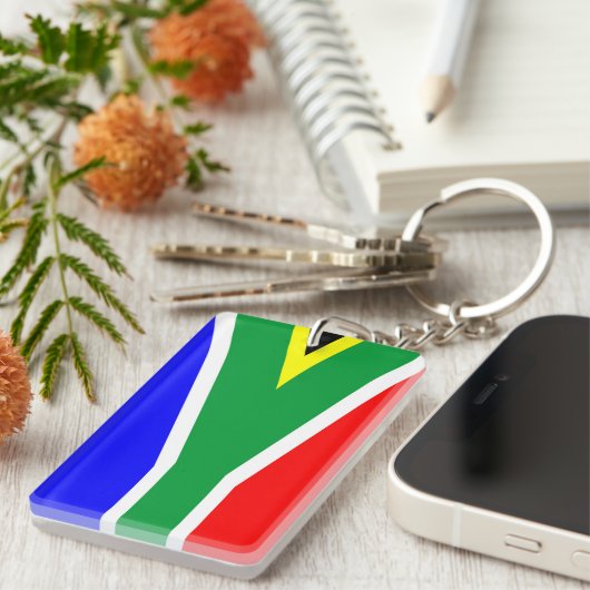 zuid - afrika - landenvlag - naam tekst sleutelhanger (Voorkant Rechts)
