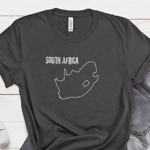 Zuid-Afrika Landkaart Vorm Land Border Outline T-shirt