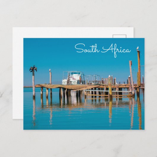 Zuid-Afrika Landschap Boat Birds Briefkaart (Voorkant / Achterkant)