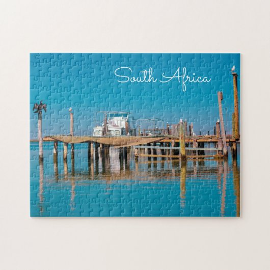 Zuid-Afrika Landschap Boat Birds Legpuzzel (Horizontaal)