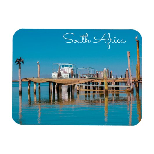 Zuid-Afrika Landschap Boat Birds Magneet (Horizontaal)