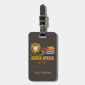 Zuid-Afrika Leeuwenvlag Safari Souvenir Bagagelabel (Voorkant verticaal)