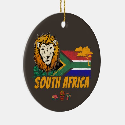 Zuid-Afrika  Leeuwenvlag Safari Souvenir Keramisch Ornament (Rechts)