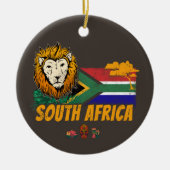 Zuid-Afrika  Leeuwenvlag Safari Souvenir Keramisch Ornament (Voorkant)