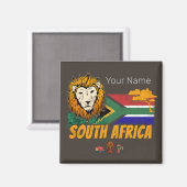 Zuid-Afrika Leeuwenvlag Safari Souvenir Magneet (Voorkant / Achterkant)