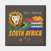 Zuid-Afrika Leeuwenvlag Safari Souvenir Magneet (Voorkant)