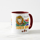 Zuid-Afrika  Leeuwenvlag Safari Souvenir Mok (Voorkant rechts)