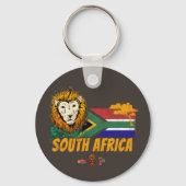 Zuid-Afrika Leeuwenvlag Safari Souvenir Sleutelhanger (Voorkant)