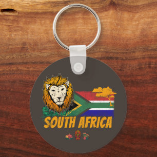 Zuid-Afrika Leeuwenvlag Safari Souvenir Sleutelhanger