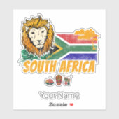 Zuid-Afrika Leeuwenvlag Safari Souvenir Sticker (Vel)