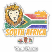 Zuid-Afrika Leeuwenvlag Safari Souvenir Sticker (Voorkant)