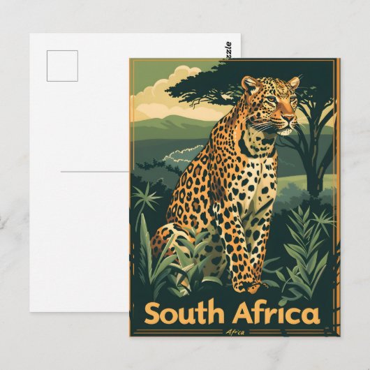 Zuid-Afrika Leopard  Briefkaart (Voorkant / Achterkant)