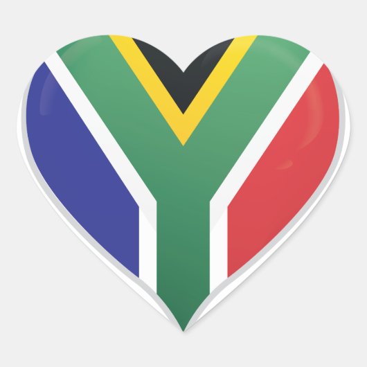 Zuid-Afrika liefde vlag trots hart sticker (Voorkant)