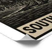 Zuid-Afrika Linocut-stijl Poster (Hoek)