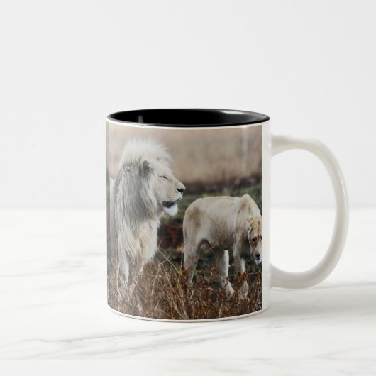 Zuid-Afrika Lion als koning Tweekleurige Koffiemok (Rechts)