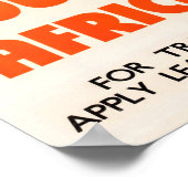 Zuid-Afrika Lion Vintage Travel Poster (Hoek)