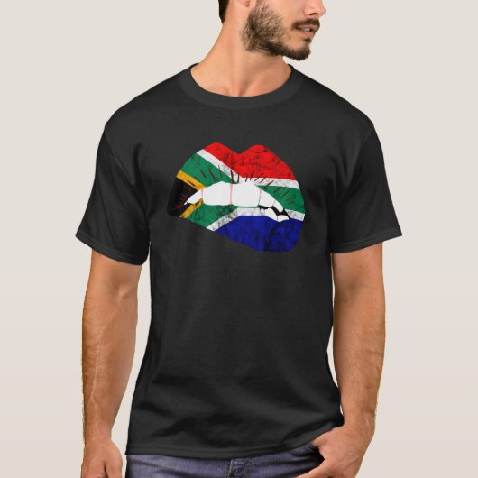 Zuid-Afrika Lippen Zuid-Afrikaanse Lipstick Africa T-shirt (Voorkant)