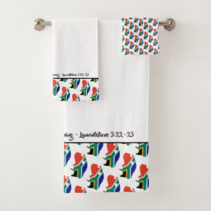 ZUID-AFRIKA MAP Christelijke scripts Gepersonalise Bad Handdoek