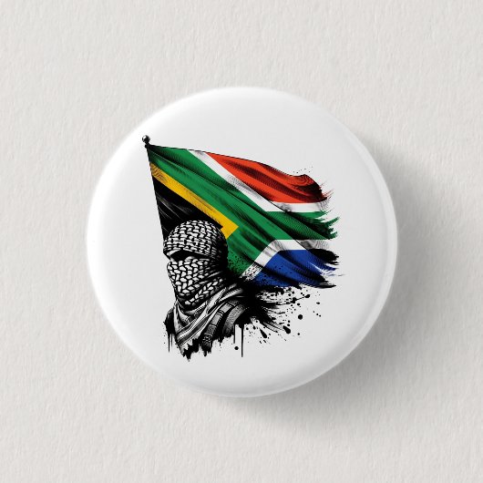 ZUID-AFRIKA MET PALESTINA RONDE BUTTON 3,2 CM (Voorkant)