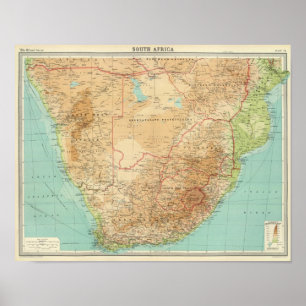 Zuid-Afrika met scheepvaartroutes Poster