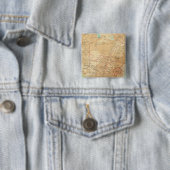 Zuid-Afrika met scheepvaartroutes Vierkante Button 5,1 Cm (In situ)