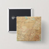Zuid-Afrika met scheepvaartroutes Vierkante Button 5,1 Cm (Voorkant /achterkant)