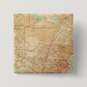Zuid-Afrika met scheepvaartroutes Vierkante Button 5,1 Cm