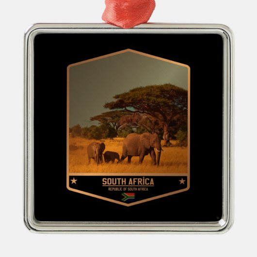 Zuid-Afrika Metalen Ornament (Voorkant)