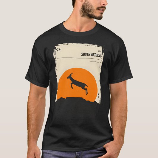 Zuid-Afrika Minimale Springbok Tafelberg Post T-shirt (Voorkant)