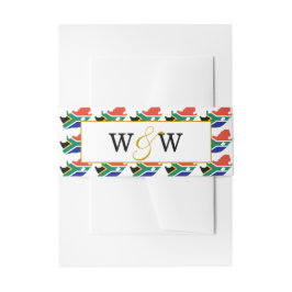 ZUID-AFRIKA Monogram Selebratieweddenschap Uitnodigingen Wikkel