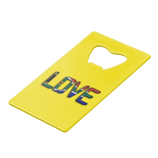 Zuid-Afrika Mooie Liefde Verbazingwekkende Tekst Q Creditkaart Flessenopener (Achterkant Gekanteld)