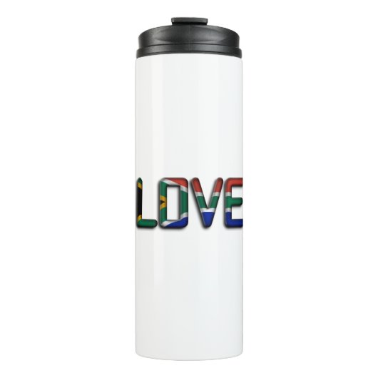 Zuid-Afrika Mooie Liefde Verbazingwekkende Tekst Q Thermosbeker (Voorkant)