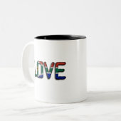 Zuid-Afrika Mooie Liefde Verbazingwekkende Tekst Q Tweekleurige Koffiemok (Voorkant links)