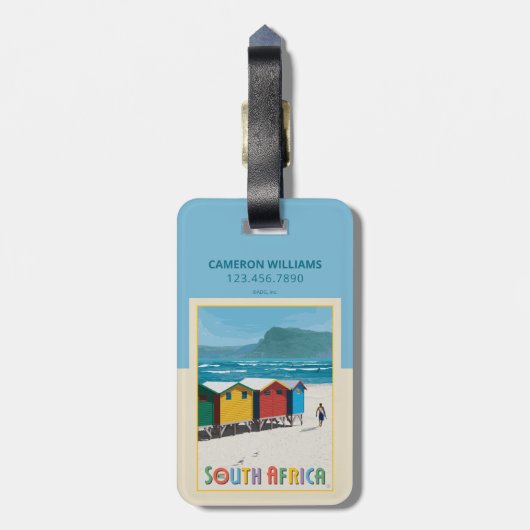 Zuid-Afrika | Muizenberg Beach Bagagelabel (Achterkant verticaal)